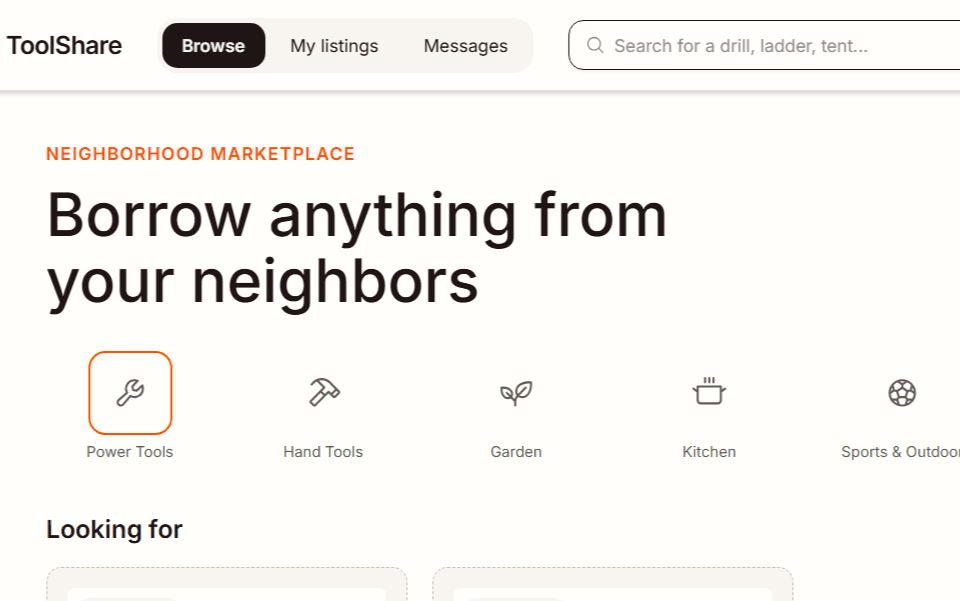 ToolShare screenshot